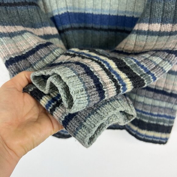 Vintage Lands’ End 100% Wool Striped Chunky Knit Sweater Sz Small 6-8 Grunge - Picture 6 of 8